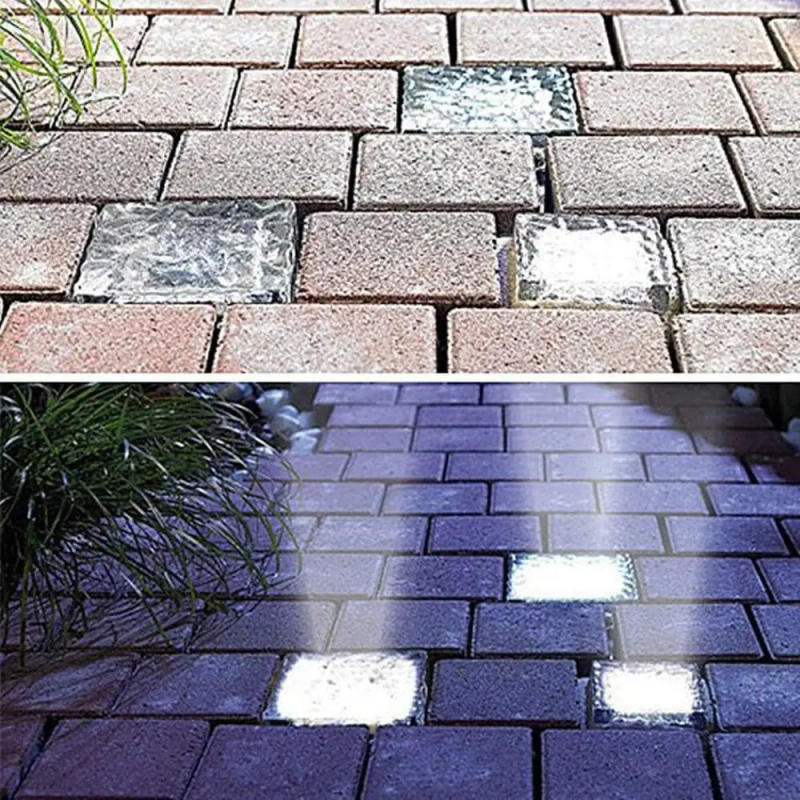 Description Picture 6 of item10PCS Outdoor Waterproof Garden Pathway Floor Glass Solar Ice Cube Brick Paver Rock Landscape Led Lamp Lights for Festival