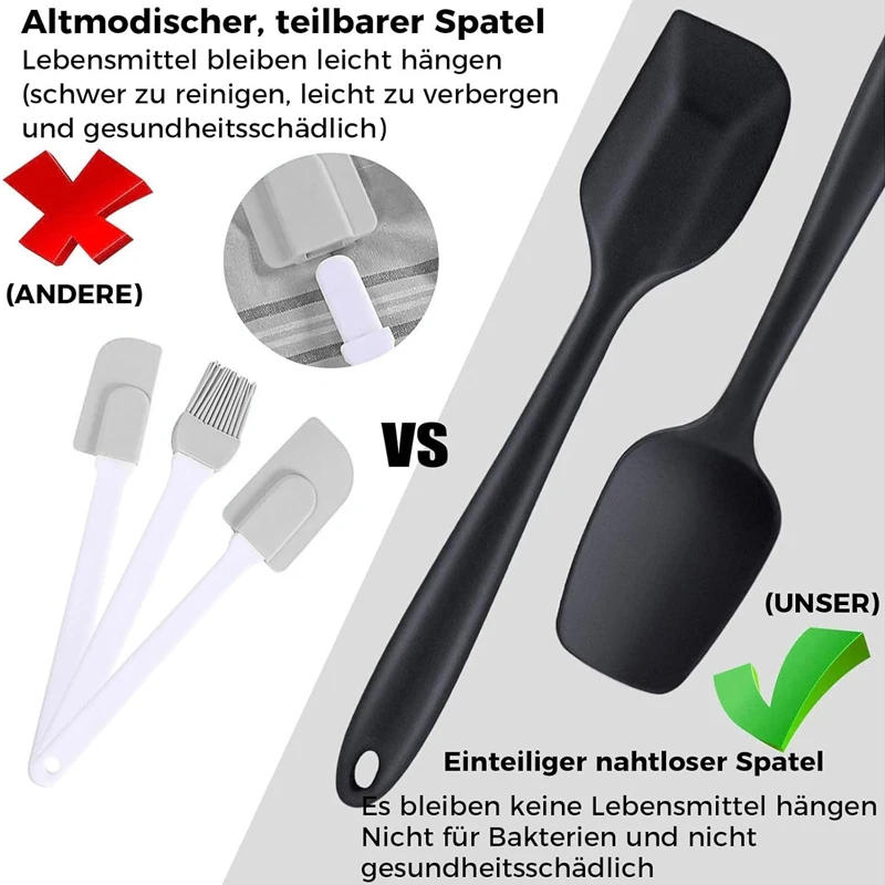 Description Picture 4 of item7 Piece Silicone Spatula Set Non-Stick Heat-Resistant Spatulas Turner for Cooking Baking Mixing Baking Tools
