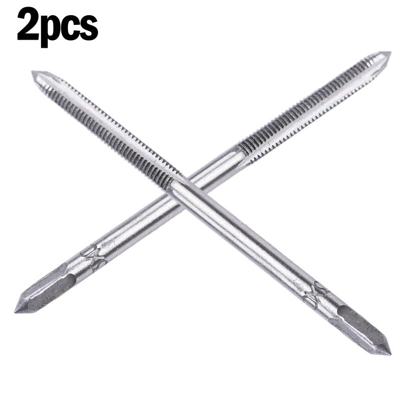 Description Picture 4 of item2pc HSS Standard Metric Thread Thread Tap Set-M16 Screw Tap Drill Bit Kit Silver Straight Flute Plug Tap Hand Tools Accessory