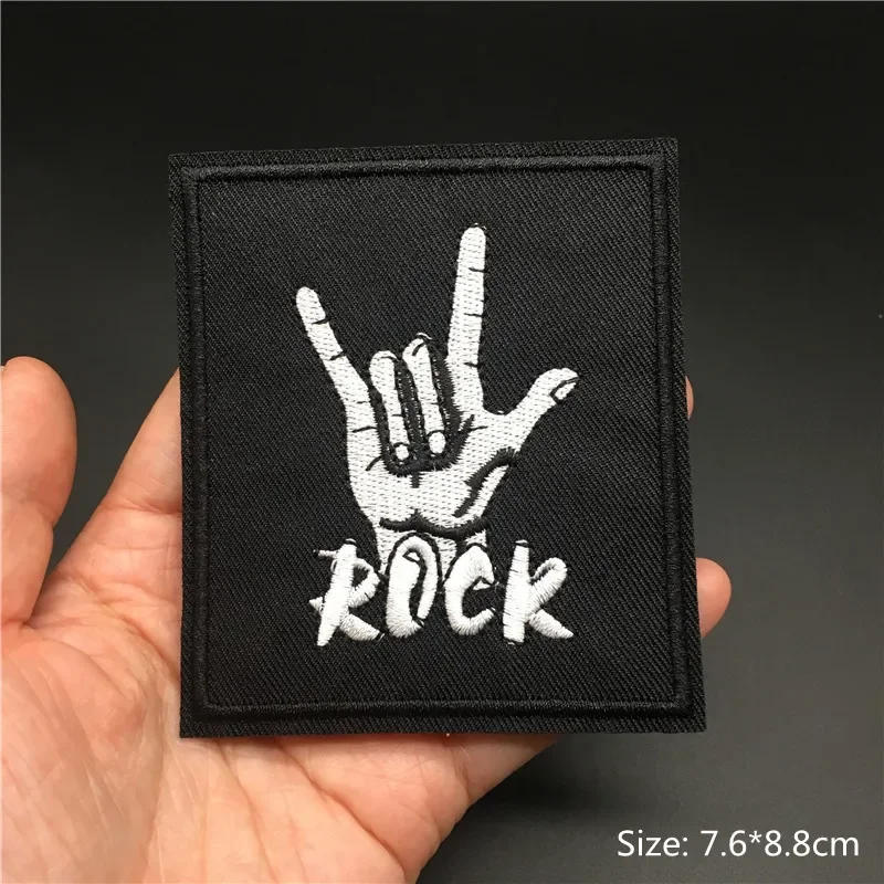 Description Picture 4 of itemBand Rock Clothes Badges Iron On Patches Appliques Embroidered Music Punk Stripes for Clothes Jacket Jeans Diy Decoration
