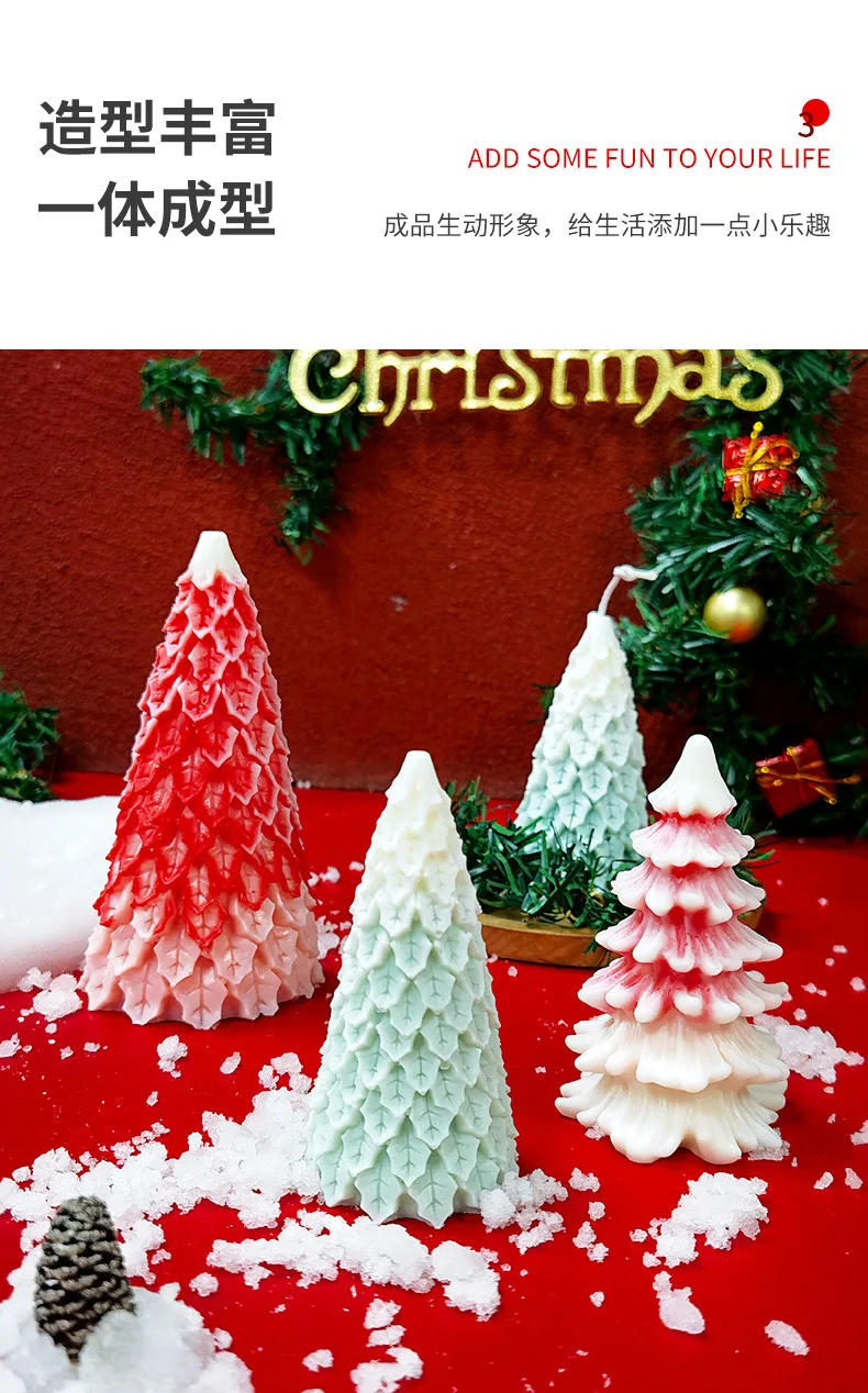Description Picture 3 of item3D Christmas Pine Cone Silicone Candle Mold MChristmas Tree Scented Candle Mold Christmas Diy Diffuser Gypsum Handmade Soap Mold