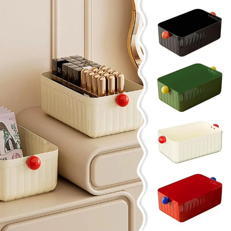 Description Picture 2 of itemLarge Capacity Desk Organizer Box Stackable Dopamine Stationery Storage Rack Dust-proof Desktop Storage Boxes Home Office