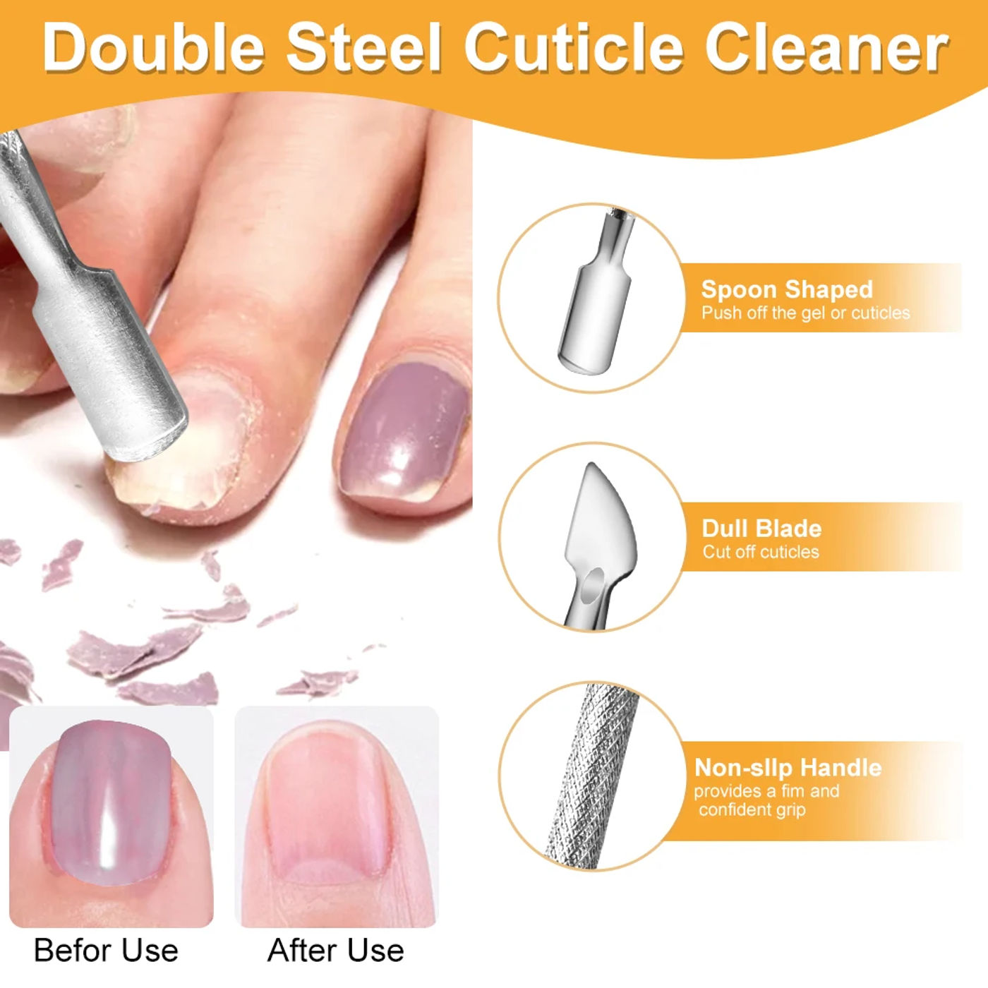 Description Picture 6 of itemColorful Cuticle Nippers Cuticle Cutter Clippers Nail Manicure Scissors Trimmer Dead Skin GelRemover Pusher Stainless Steel Tool