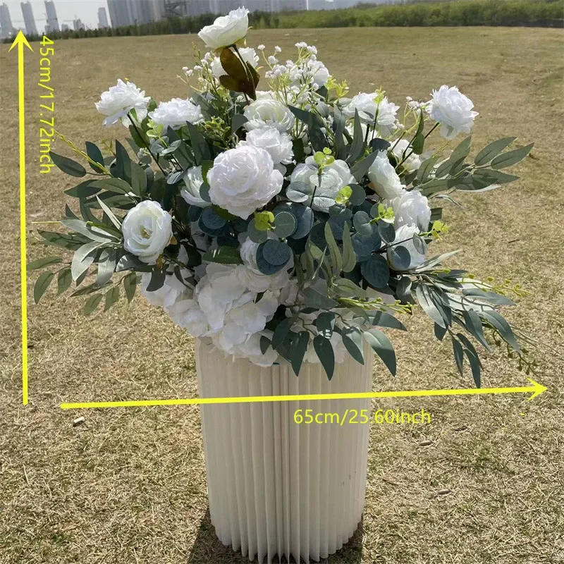 Description Picture 6 of itemArtificial Flower Road Lead Floor Flower Row Wedding Decoration Welcome Sign Decor Hanging Flowers Row Centerpiece Flower Ball