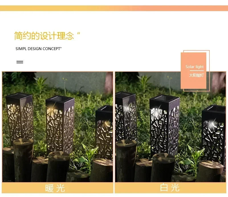 Description Picture 6 of item1/2/4/6PCS Outdoor Waterproof Solar Light Beautiful Hollow Lawn Lamp LED Light Sensor Light Garden Floor Plug Decorative Lights