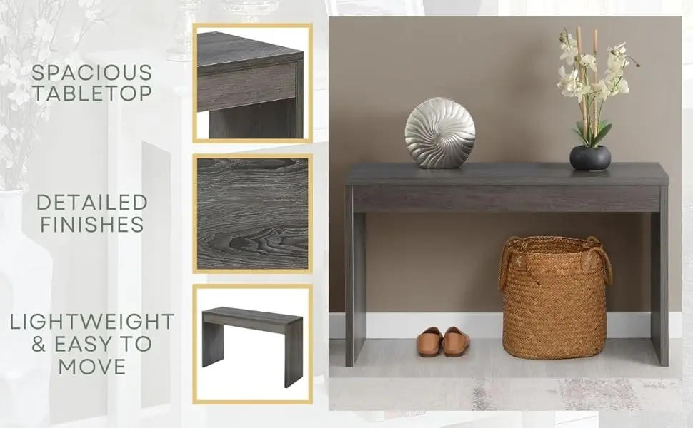 Description Picture 4 of itemConsole Table 48" - Contemporary Desk, Entryway, or Vanity Table for Hallway, Living Room, Office, Cappuccino