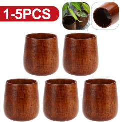 1-5PCS Wooden Cups Natural Jujube Handmade Breakfast Beer Cup  High Quality Wooden Cup Mug Breakfast Beer Milk Drinkware Product