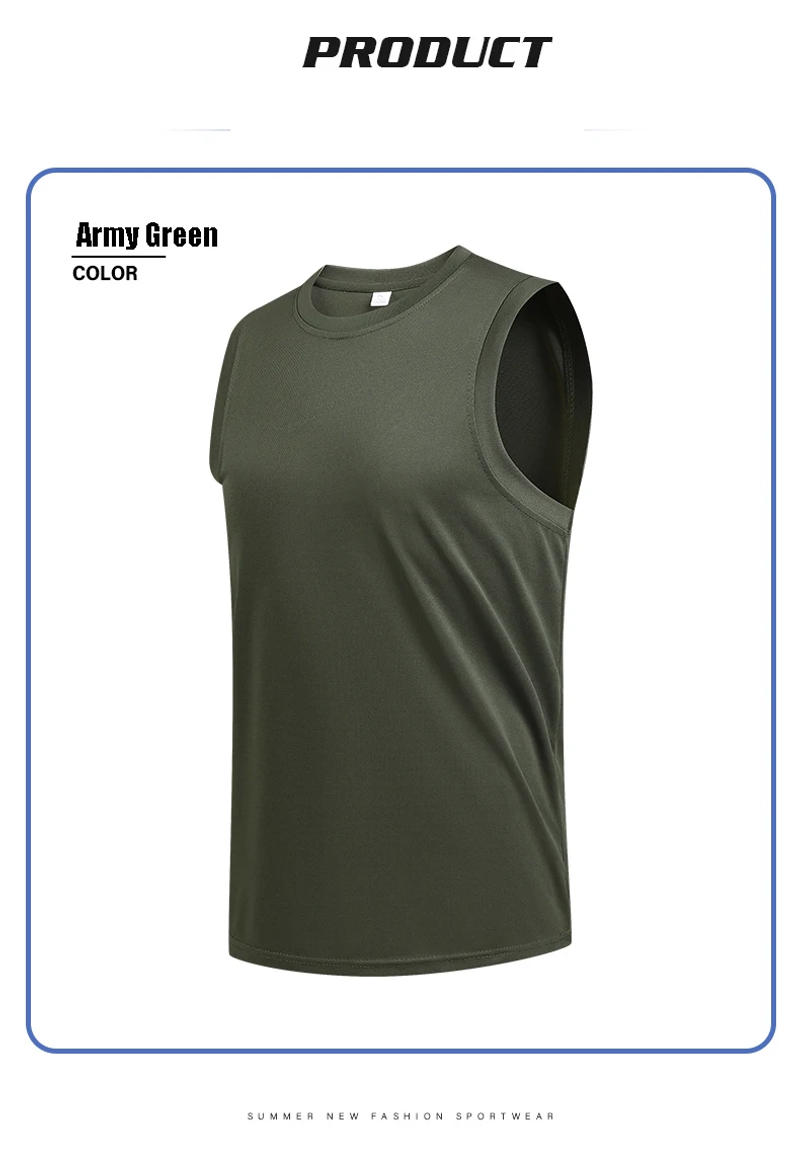 Description Picture 3 of itemSummer New Ice Silk Quick Dry Men's Undershirt Round Neck Sports Leisure Breathable T-Shirt Loose Solid Color Fitness Clothing