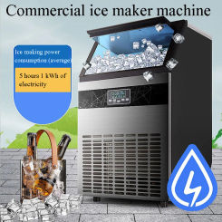 PBOBP Commercial High Ice Yield Ice Maker 2-Way Add Water Self Cleaning Large Ice Maker Home Appliance For Bar Cafeteria