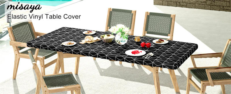 Description Picture 6 of itemOlanly Rectangle Table Cover 30x72inch Elastic Waterproof Table Covers Fitted Tablecloth Home Party Camping Table Cloth Outdoor