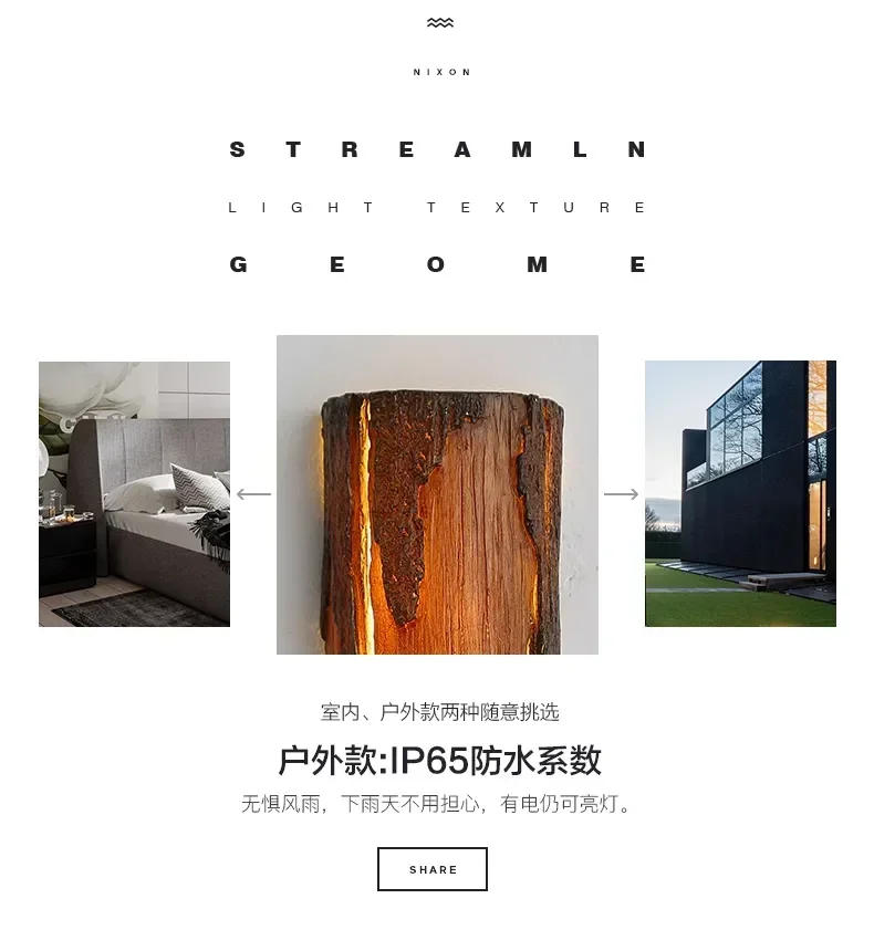 Description Picture 3 of itemBedroom Bedside Wall Lamp Nordic Quiet Wind Net Red Bed & Breakfast Atmosphere Decorative Sense Outdoor Waterproof Wall Lamp