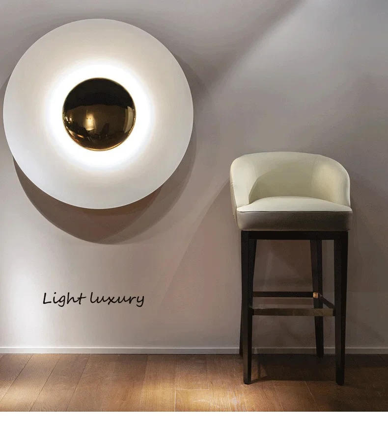 Description Picture 3 of itemIndoor Modern Minimalist Designer LED Lamp Porch Bedroom Bedside Lighting Decoration Round Background Creative UFO Wall Sconces