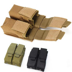 Pistol Magazine Pouch Tactical Double Molle Belt Dual Mag Bag Flashlight Holder Attachment Package Gun Hunting Accessories