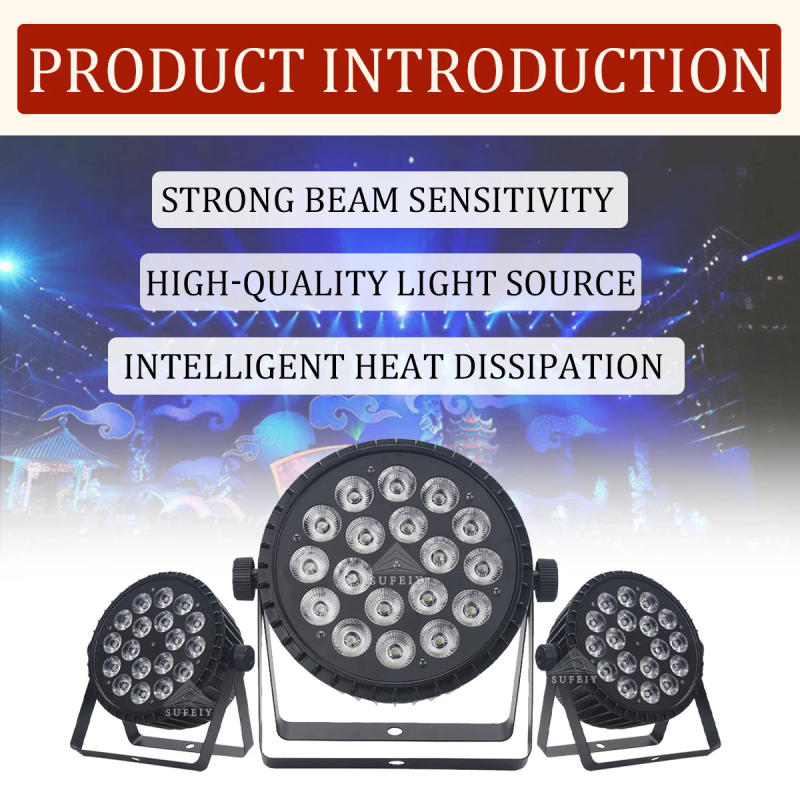 Description Picture 4 of itemNo Tax 24Pcs Aluminum Par Light 18x12W/18x18w RGBW/RGBWA UV 4in1 LED Flat Stage Light DMX512 Control Party DJ Disco Lighting