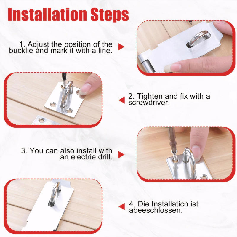 Description Picture 3 of itemDrawer Lock Plate Premium Steel Easy Installation Flexibility 304 Stainless Steel Door Lock Wide