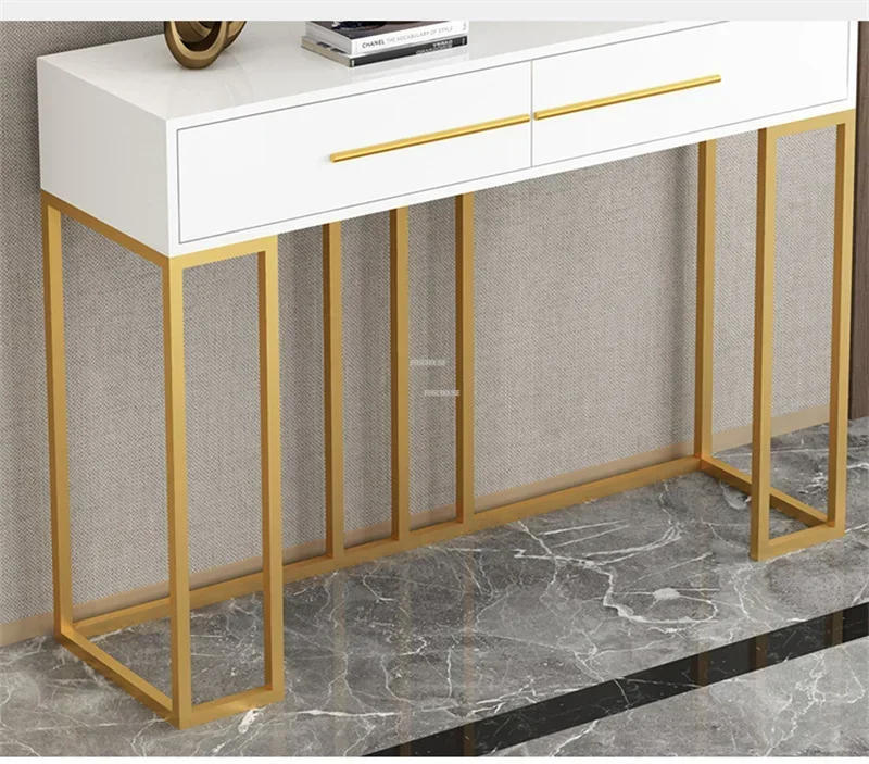 Description Picture 6 of itemEuropean Designer Console Tables for Hallway Leisure Home Iron Console Table Living Room Furniture Modern Simple Porch Cabinets