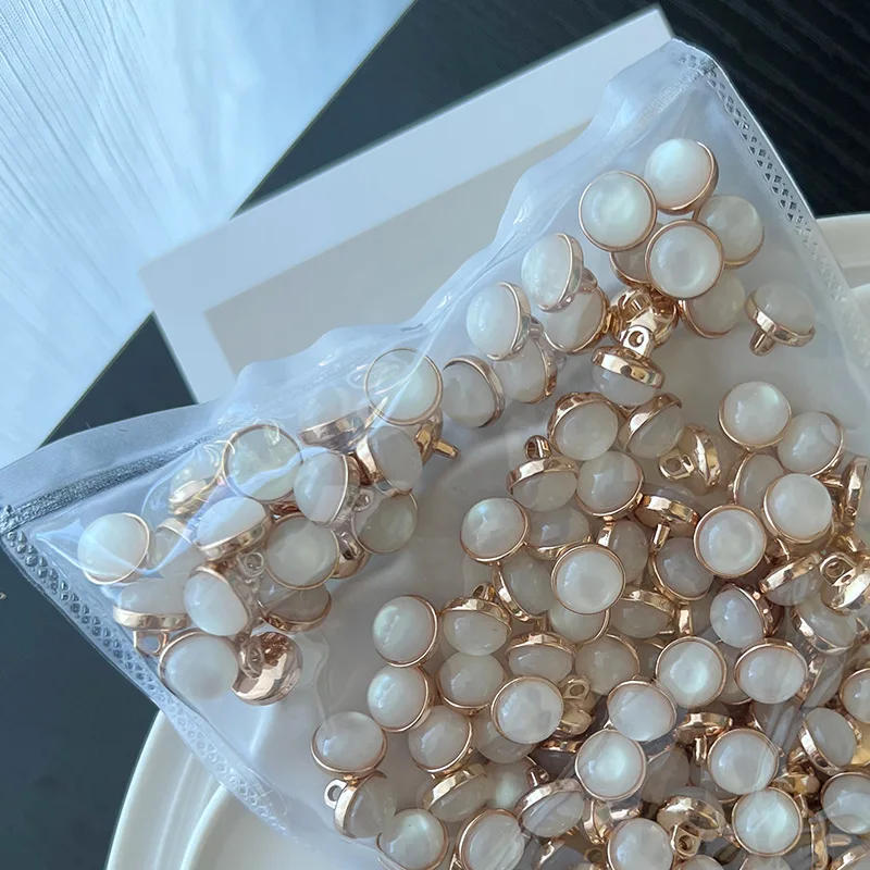 Description Picture 6 of item10pcs Pretty Shank Buttons 10mm Round Gold Color Metal Buttons Woman Clothes Accessories DIY Apparel Sewing Supplies