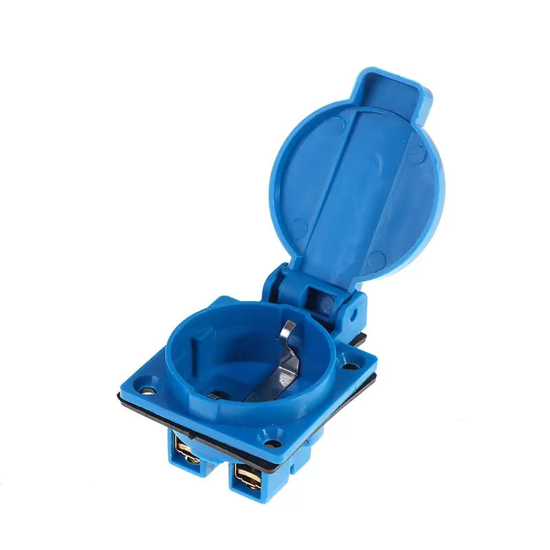 Description Picture 3 of itemIndustrial Waterproof Socket EU Socket Copper Contact Body 220V 16A Gasoline Generator Two-hole Plug All Copper EU Plug Socket