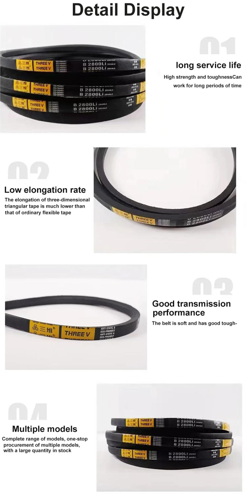 Description Picture 6 of itemV-belt B Type Triangle Belt Industrial Agricultural Equipment Transmission Belt B1100mm-B1676mm