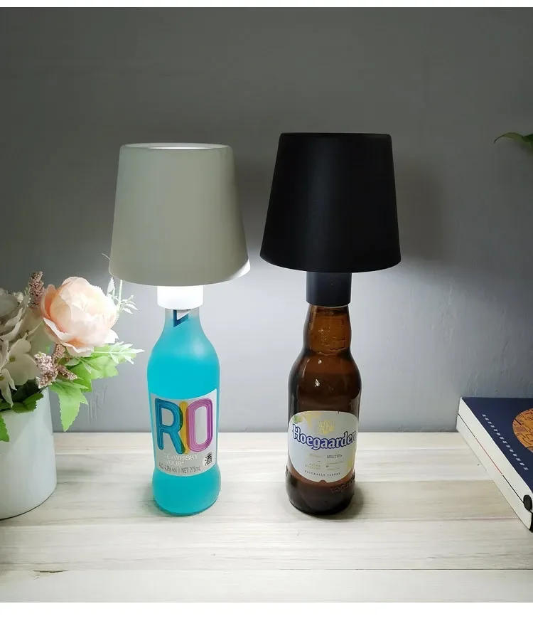 Description Picture 6 of itemWireless Bottle Lamp LED Wine Bottle Base Rechargeable Vases Led Light Battery Operated Bar Dining Mushroom Lamp Holder Decor