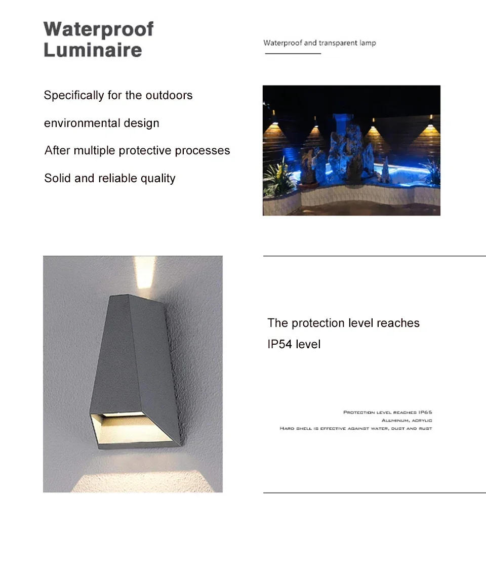 Description Picture 3 of itemOutdoor LED Wall Lightin Waterproof  Washer Lamp Garden Balcony Wall Lamps Staircase Aisle Lamp Villa Exterior Lamp