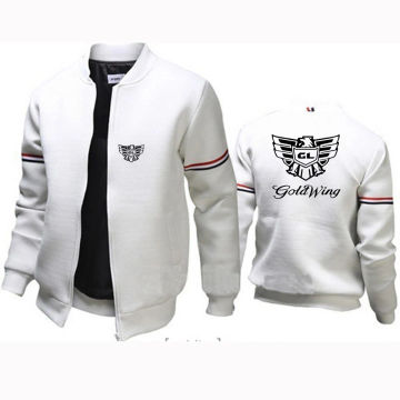 Goldwing GL1500 Motorcycle New Mens Spring Autumn Flight Jacket Fashion Casual Printing Zip-Up Stand Collar Popular Coats