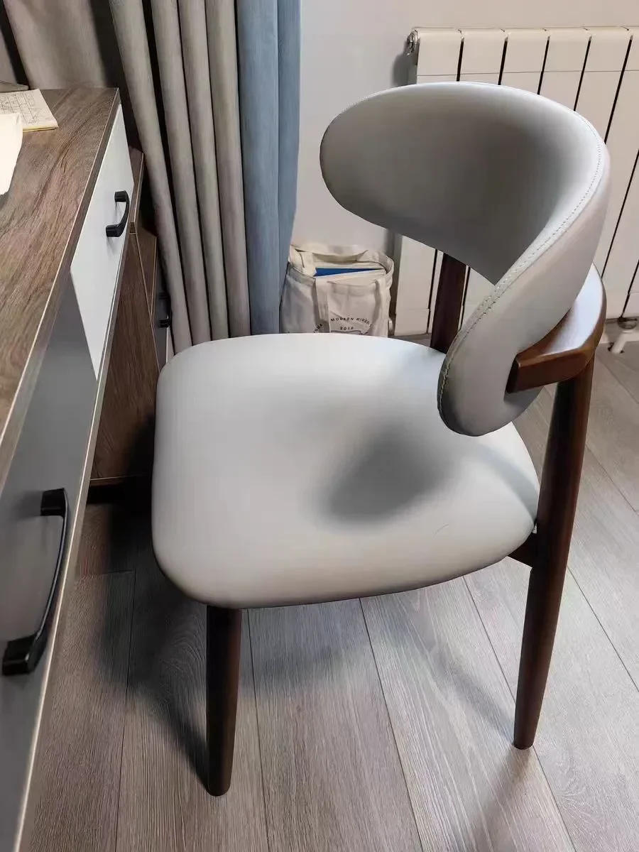 Description Picture 5 of itemModern Simple Nordic Dining Chair Home Backrest Light Luxury PU Leather Dining Chairs Restaurant Chair Living Room Furniture