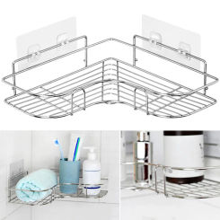 Bathroom Shelf Stainless Steel Kitchen Storage Organizer Shampoo Shower Shelf Bathroom Accessories No Drill Wall Corner Shelf