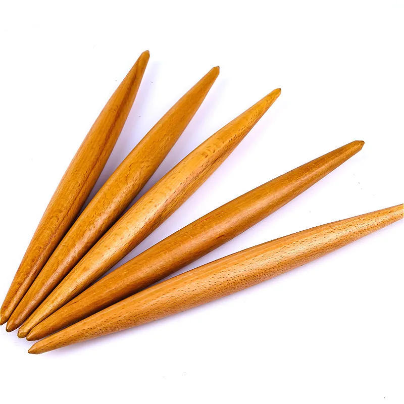 Description Picture 4 of itemPastry Tool Fondant Cake Dough Roller Pasta Dumpling Skin Maker Wood Rolling Pin Double Tip  Non-Stick Cooking Tool Dough Roller