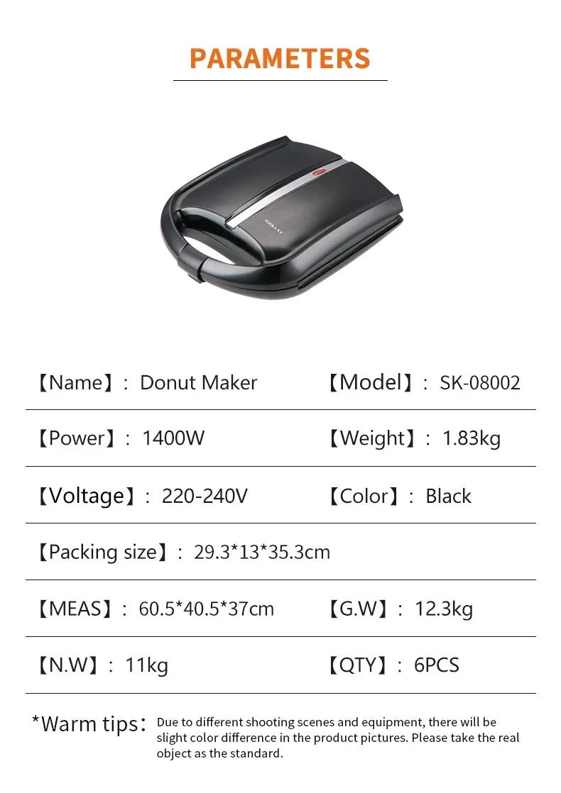 Description Picture 3 of itemHouselin Mini Donut Maker Machine, Non-Stick, Makes 16 Doughnuts