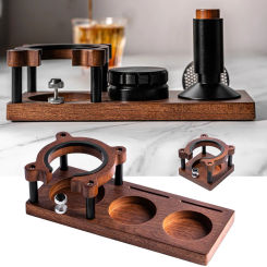 1PCS Universal Coffee Tamper Mat Station Stand Portafilter Holder Wood Base Rack For 51MM 54MM 58MM Coffeeware For Home Office