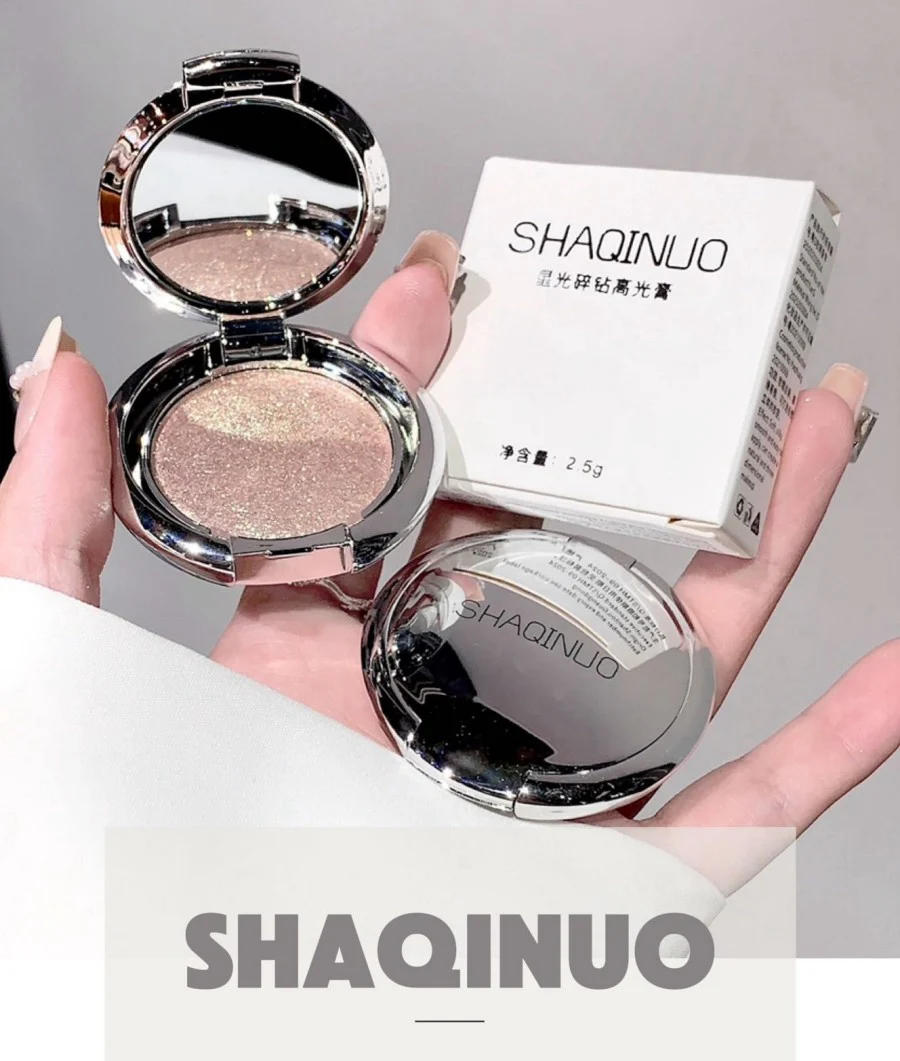 Description Picture 2 of itemDiamond White Highlighter Palette Pink Cream Waterproof High Gloss Glitter Body Highlight Eyeshadow Brighten Face Contour Makeup