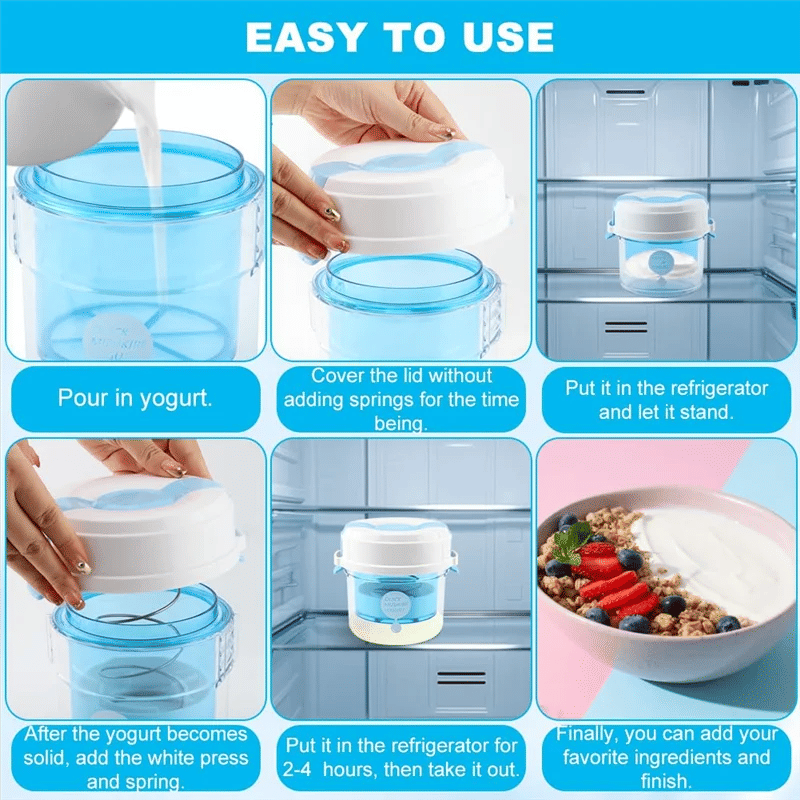 Description Picture 6 of itemABKW-Cold Extract Separator Filtered Milk Yogurt Filter Adjustable Home Use Homemade Greek Cheese Strainer Drain Container