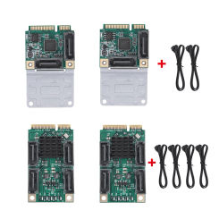 Mini PCI-E To SATA3.0 Riser Card M.2 PCI-E 2.0 Converter B+M Key Expansion Card 2/4 SATA 3.0 SSD Adapter Card