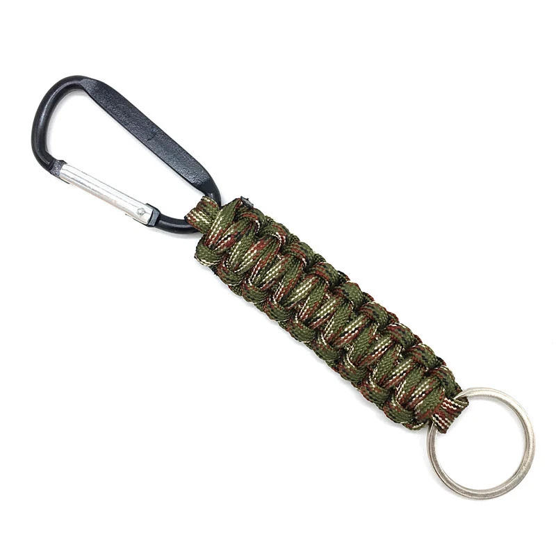 Description Picture 3 of itemOutdoor Keychain Carabiner Clip Military Paracord Braided 7-Core Rope Emergency Knot Camping Hiking Key Ring Survival Tools