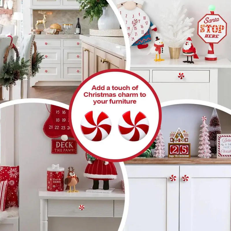 Description Picture 5 of item2 Pieces Christmas Knob Covers Creative Cabinet Dresser Pulls Christmas Drawer Knobs Microwave Oven Door Handle Protection cover