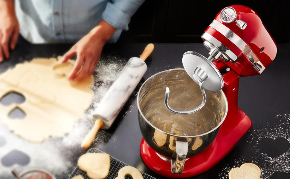 Description Picture 2 of itemStainless Steel Dough Hook Suitable for Kitchenaid 4.5-5QT Tilt-Head Stand Mixers Attachments Accessories Replacement, Polished