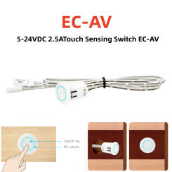 DC5V-24V EC-AV Controller Conceal Touch Sensing Switch 2.5A Dimmer Sensor Touch Sensing Switch for Single Color Led Strip Lights