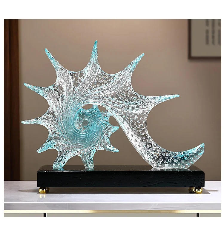Description Picture 4 of itemSpiral Conch Statue Home Landscape Ornaments Desk Decoration Resin Crafts Creative Bubble Conch Sculpture Room Aesthetic Decor