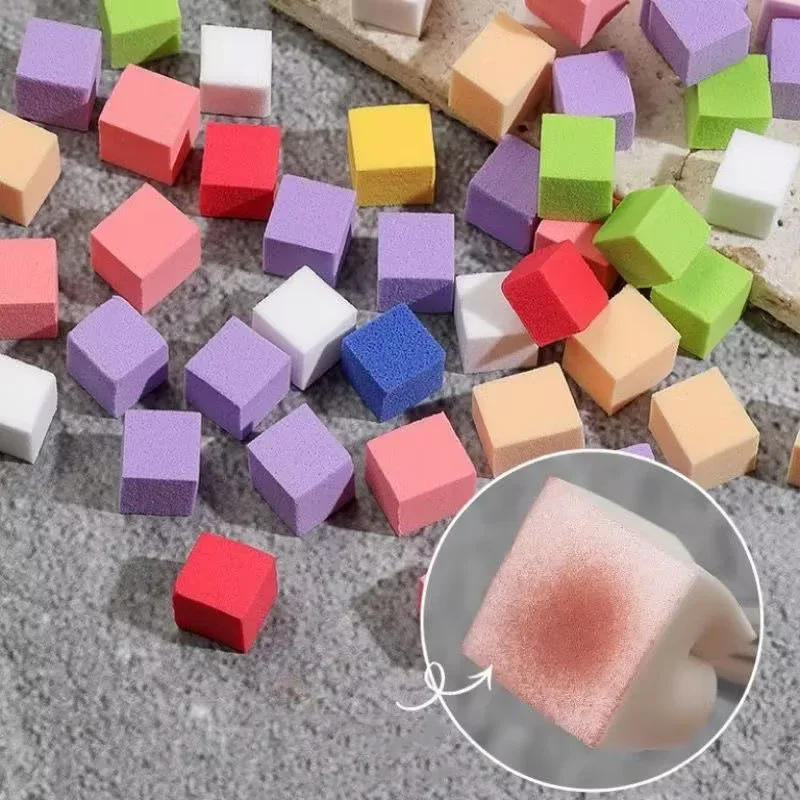 Description Picture 3 of item50/100pcs Mini Square Nail Sponge Powder Puff Nails Art Gel Polish Design Tools Wet Dry Makeup Cosmetic Nail Buffer Block