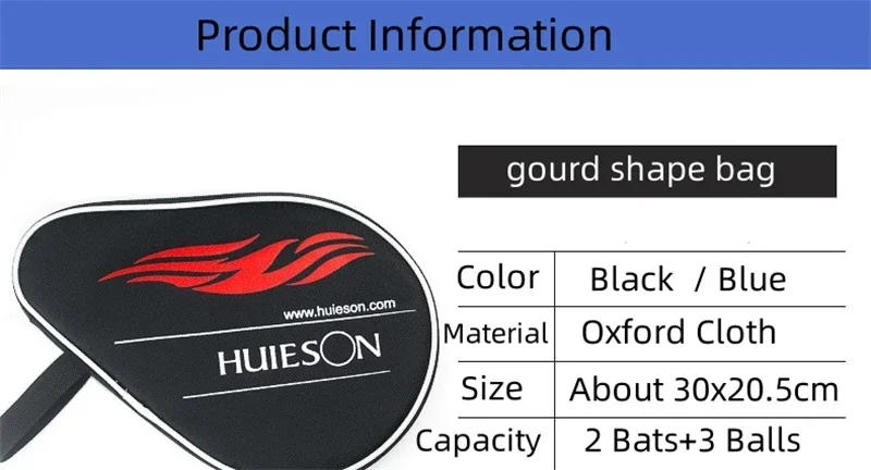 Description Picture 2 of itemProfessional Table Tennis Rackets Bags Oxford Cloth Ping Pong Case Bag 2 Rackets and 3 Balls Big Capacity Table Tennis Case