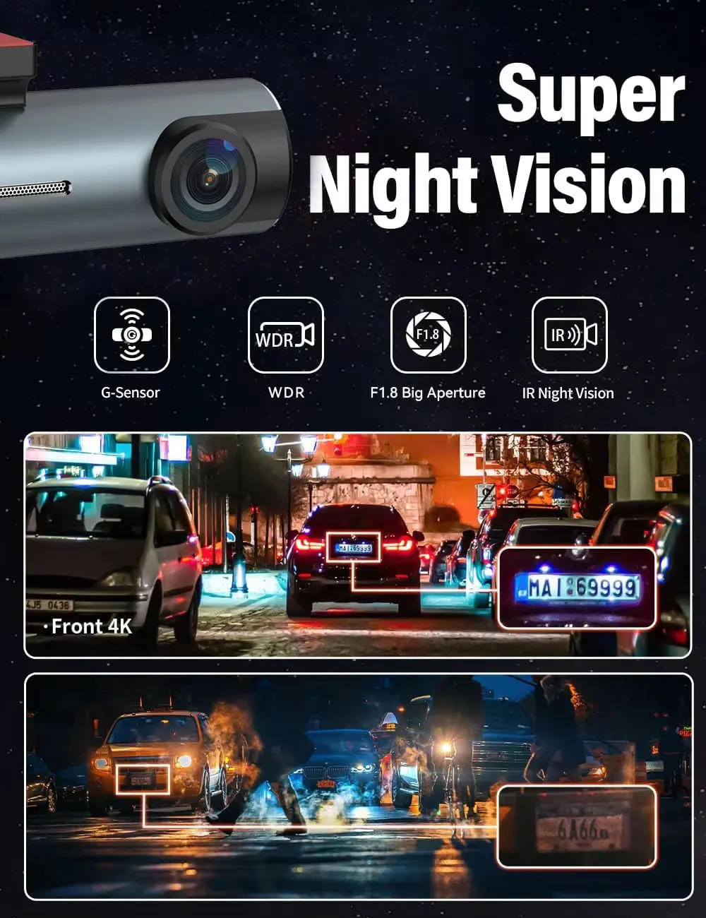 Description Picture 5 of item4K WiFi Car DVR Dash Cam GPS Camera 2K HD Mini Car Cam 24H Parking Monitor APP Control Car Driving Video Recorder Gps Dashcam