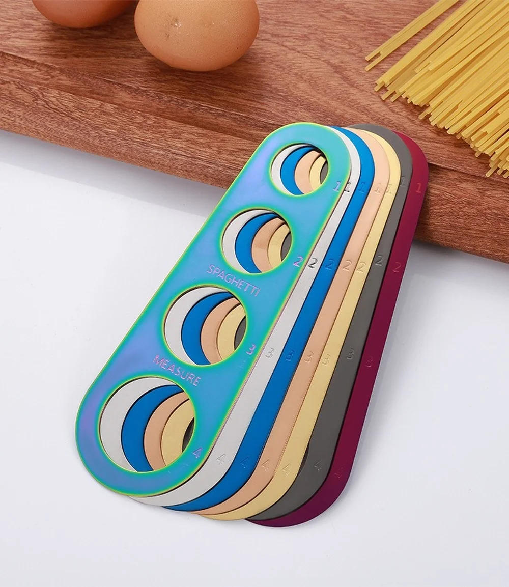 Description Picture 3 of itemStainless Steel Spaghetti Measurer Pasta Measure Cook Kitchen Utensil Tools Noodle 4 Hole Measuring Portion Control