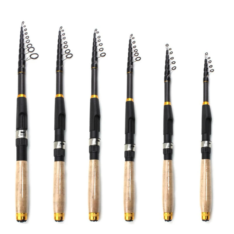 Description Picture 4 of item0.6-3m Telescopic Fishing Rod Cork Handle Small Short Sea Pole Carbon Fiber Portable Mini Spinning Pole Fishing Accessories