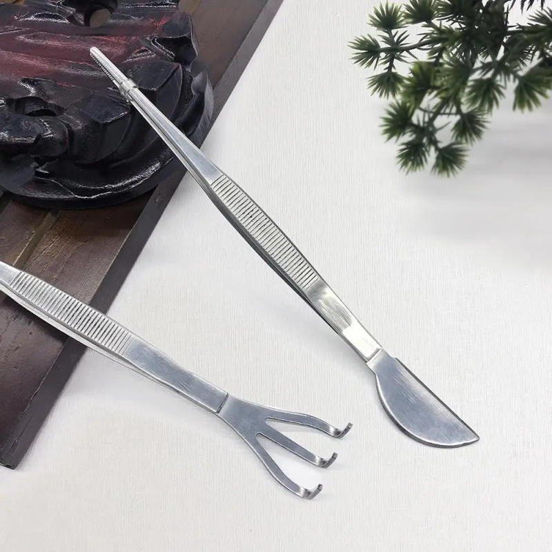 Description Picture 3 of item2 In 1 Stainless Steel Bonsai Tools Root Rake Tweezers For Bonsai Planter Bonsai Rake Ergonomic Handle Tweezers Gardening T G3U9