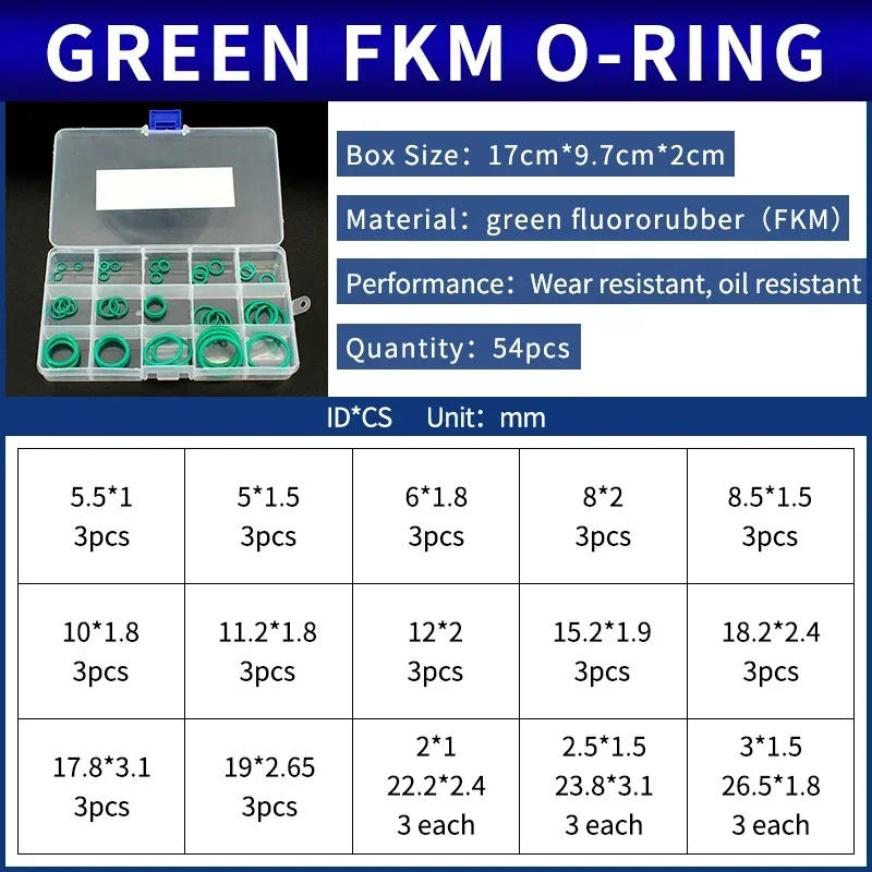 Description Picture 3 of itemAir-conditioning faucet machine boxed nitrile silicone fluorine repair kit sealing waterproof combination kit gasket o-ring