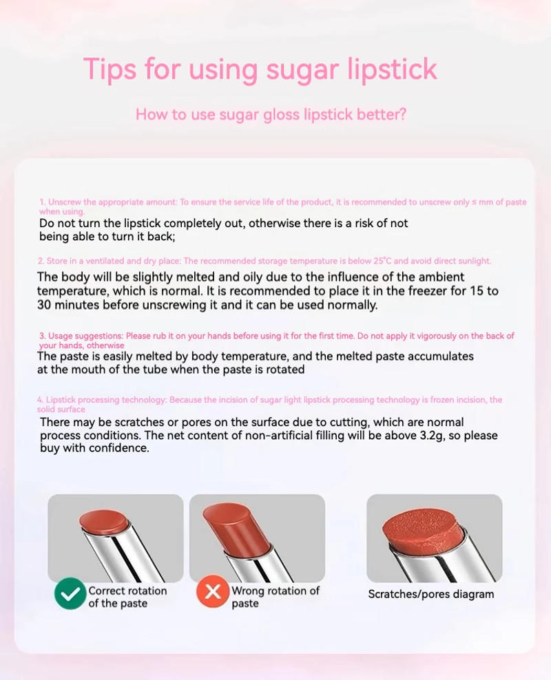 Description Picture 2 of itemPink Bear Water Essence Solid Lipgloss Moisturizing Mirror Lip Glaze LipSugar Light Lipstick Light Sensation Beauty Makeup