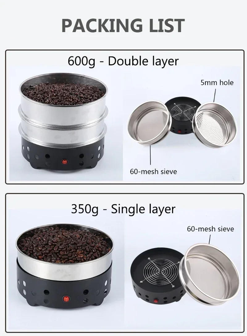 Description Picture 6 of itemHousehold Small Coffee Bean Roaster High Suction Stainless Steel Cooler Cooling Plate With Filter Radiator