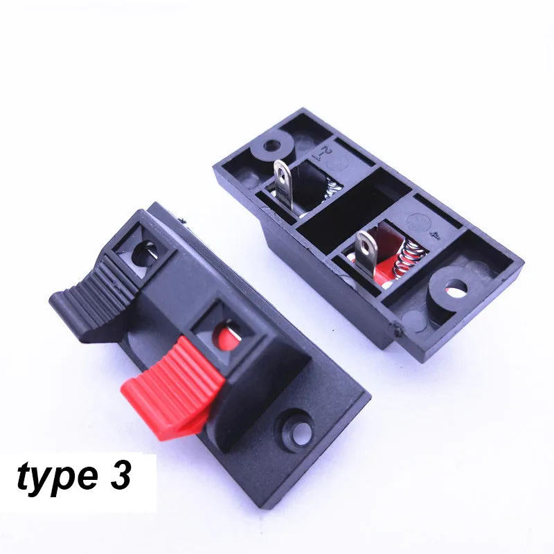 Description Picture 4 of item2pcs Connector Terminal 2P 4P Positions Push In Jack Spring Load Audio power supply Speaker Breadboard Clips switch button a1