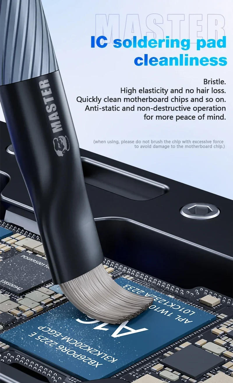 Description Picture 6 of itemMECHANIC Motherboard Chip Glue Removal Brush Chip Dust Cleaning Tin Removal Polishing Brush Hand Tools Set for Cell Phone Repair